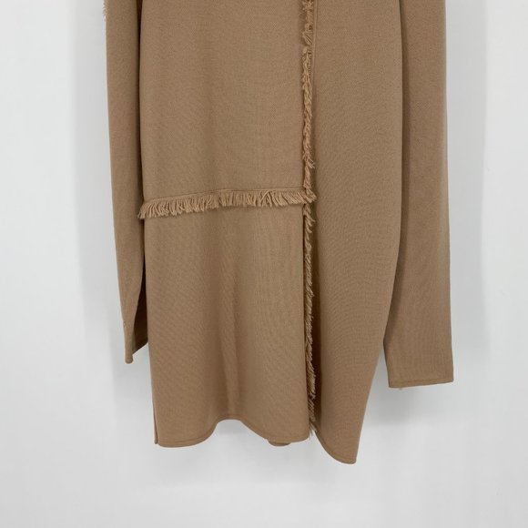 MSGM Tan Wool long sleeve fringe sweater dress - Picture 5 of 14
